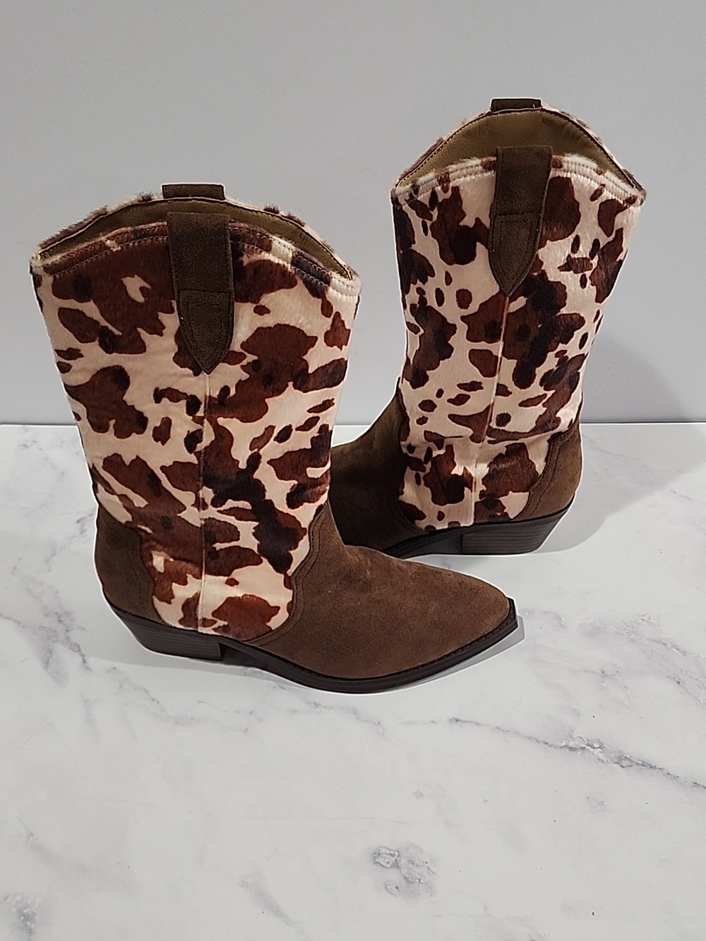 DV By Dolce Vita Korbella Cow Print Western Boots Brand New No Tag